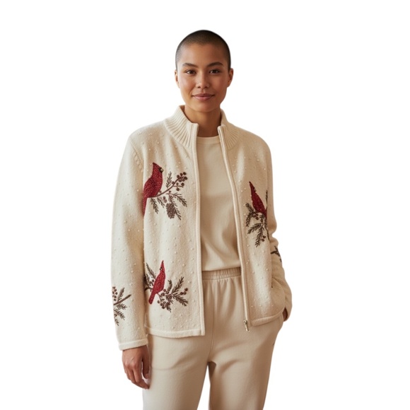 Heirloom Collectibles Sweaters - Heirloom Collectibles Cardinals Women’s‎ Cardigan Full Zip Sequins Size PM